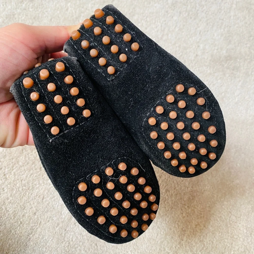 Kids Black Suede Classic Penny Loafers, so cute!!! 6.5 T